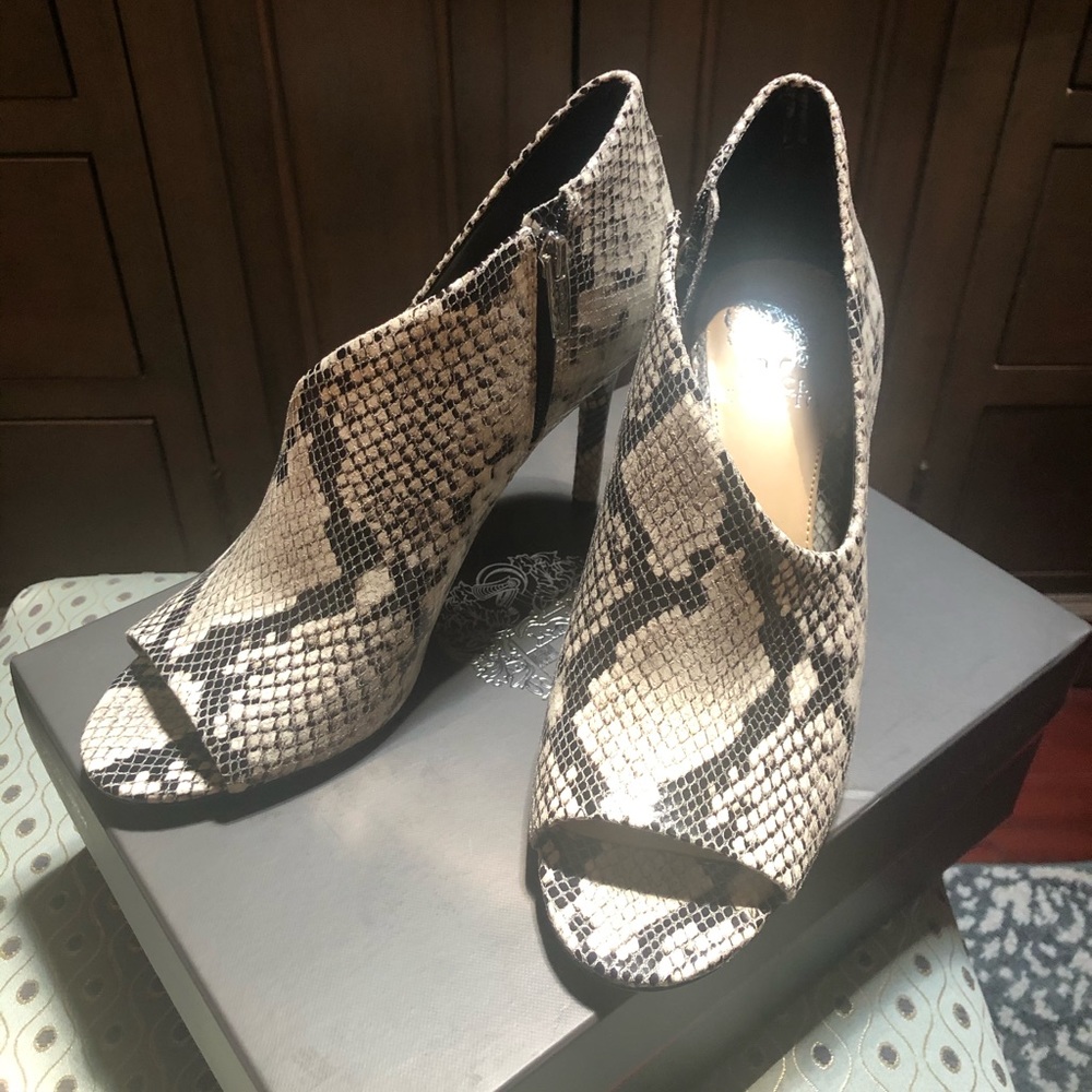 Vince Camuto Leather Python Booties - image 1